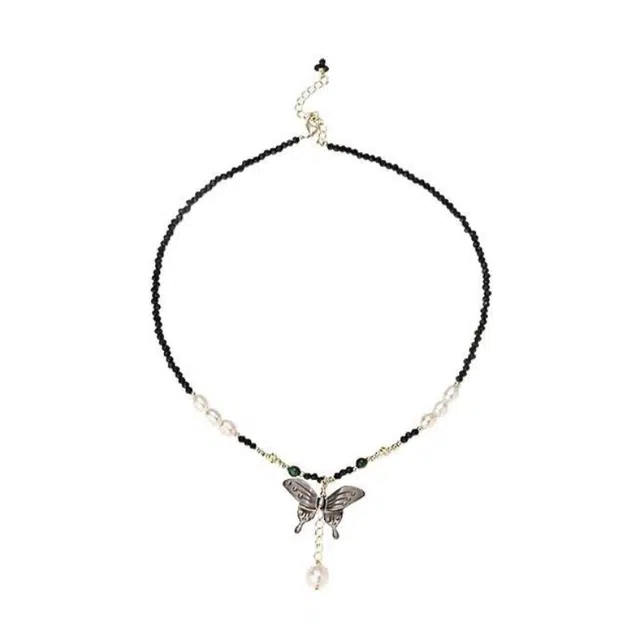 贝诗珠宝 复古蝴蝶锁骨链 小众轻奢甜美高级设计感 文艺氛围精致典雅个性#好运 珍珠 项链 女款