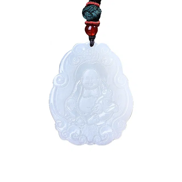 舒杰 中式平安吉祥佛 和田玉项链 白玉 男女同款情侣款