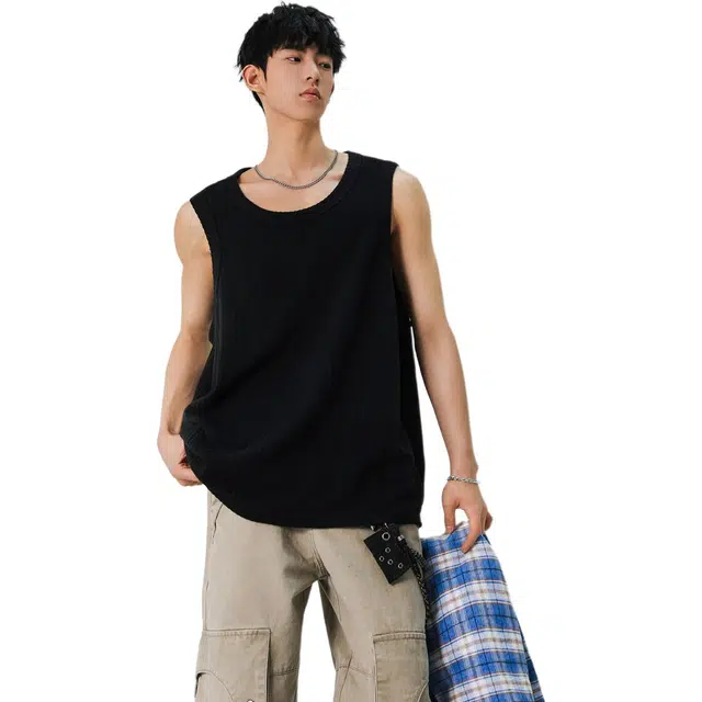颂希尔 百搭简约舒适宽松休闲背心 男女同款