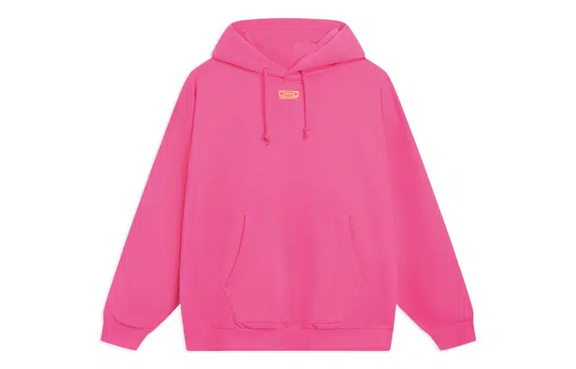 李宁 中国李宁系列 纯色连帽套头抽绳长袖卫衣 男女同款 艳粉色