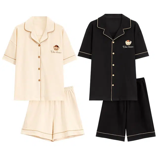 俏韵 云感系列 简约休闲舒适短袖家居服外穿睡衣套装 男女同款