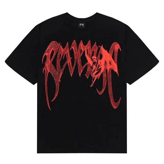 Revenge Retro Logo Print T-Shirt Black