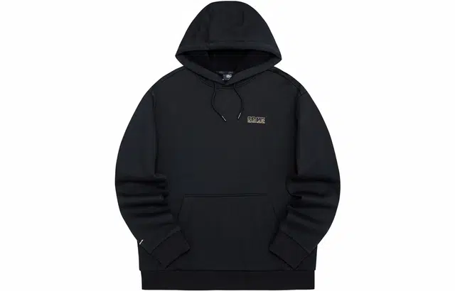 鸿星尔克 字母印花休闲套头连帽加绒加厚卫衣 男款 正黑