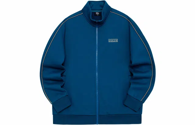 鸿星尔克 字母印花休闲开衫加绒加厚长袖卫衣 男款 深暮蓝