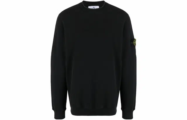 Stone Island Logo Crewneck Sweatshirt Black