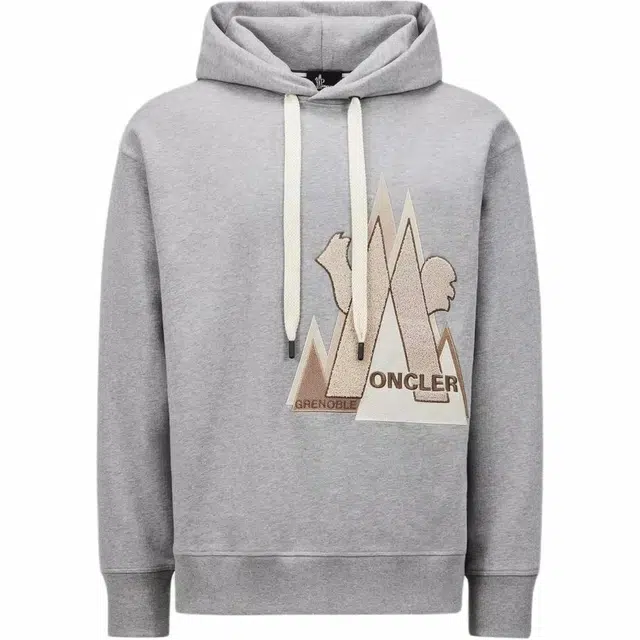 Moncler Logo Hoodie Gray