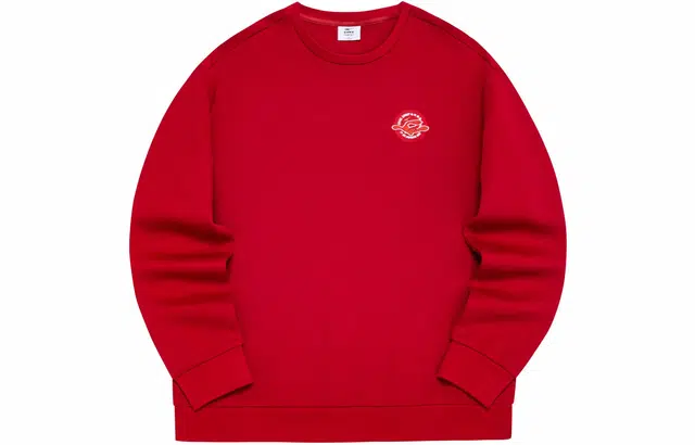 鸿星尔克 生活系列 新年款 字母印花休闲运动圆领套头长袖卫衣 男款 炙热红 新年推荐