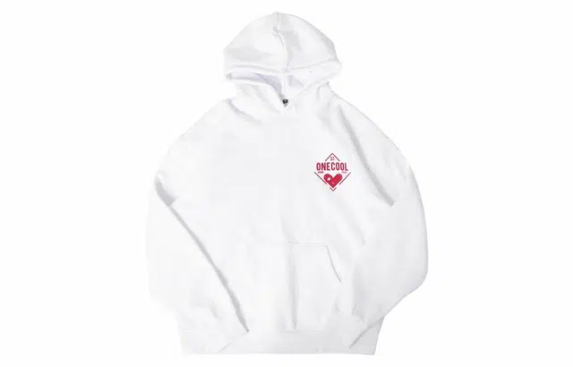Ollieskate Heart Print Hoodie White Red