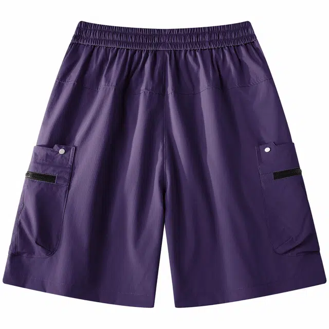 吾皇猫 美式简约复古学院风百搭宽松舒适五分裤系带纯色中腰裤子舒适透气休闲工装短裤 男女同款