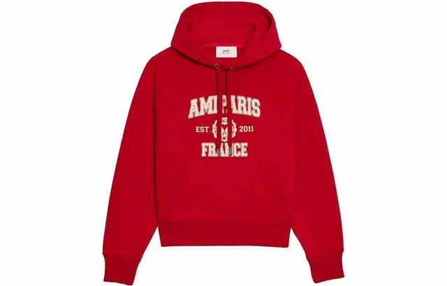 AMIPARIS FW22 Heart Logo Hoodie Burgundy