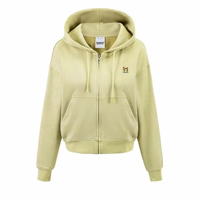 江南先生 美式复古仿麂皮绒长短款开衫秋季刺绣卫衣 男女同款