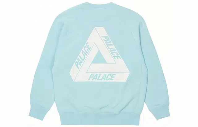 PALACE FW22 Tri-Ferg Slub Crew Light Blue Logo
