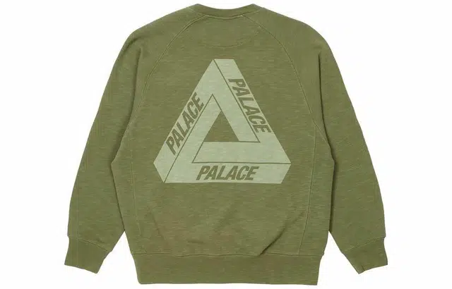 PALACE FW22 Tri-Ferg Slub Crew Olive Logo
