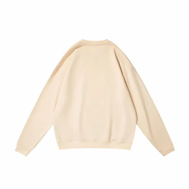 我是大卫 圆领纯色韩版港风宽松休闲百搭卫衣 男女同款 杏色