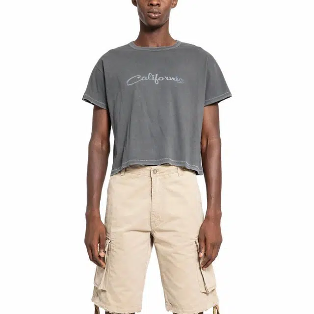 ERL Letter Print Crewneck T-Shirt Black