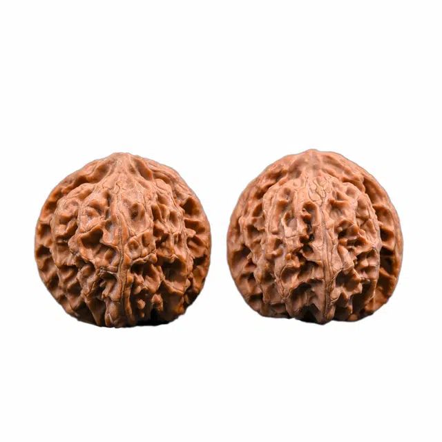 絮物 国潮新中式招财纳福轻奢高级感皮质厚实精品盘玩苹果园#好运 文玩核桃 手把件 男女同款情侣款