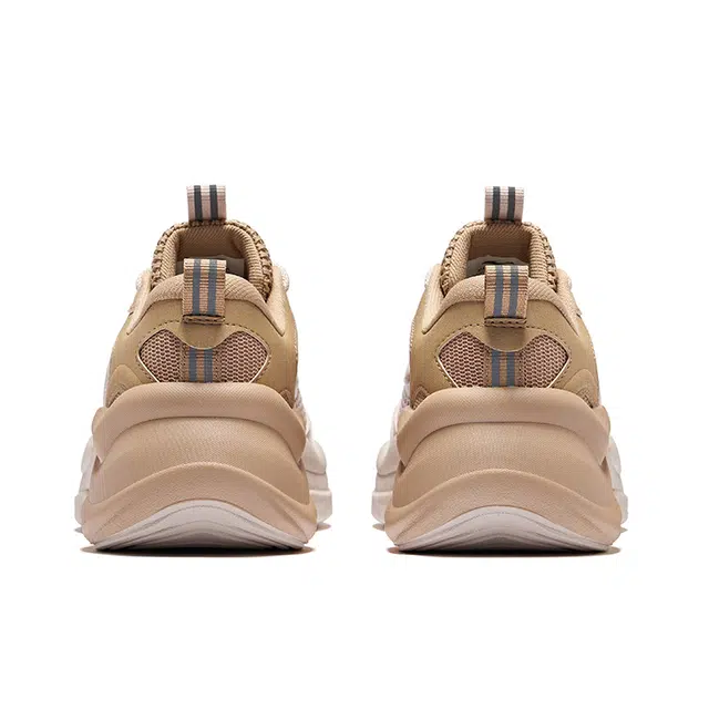 鸿星尔克 风旋 复古 舒适 防滑耐磨 低帮 生活休闲鞋 女款 粉刷灰奶茶棕