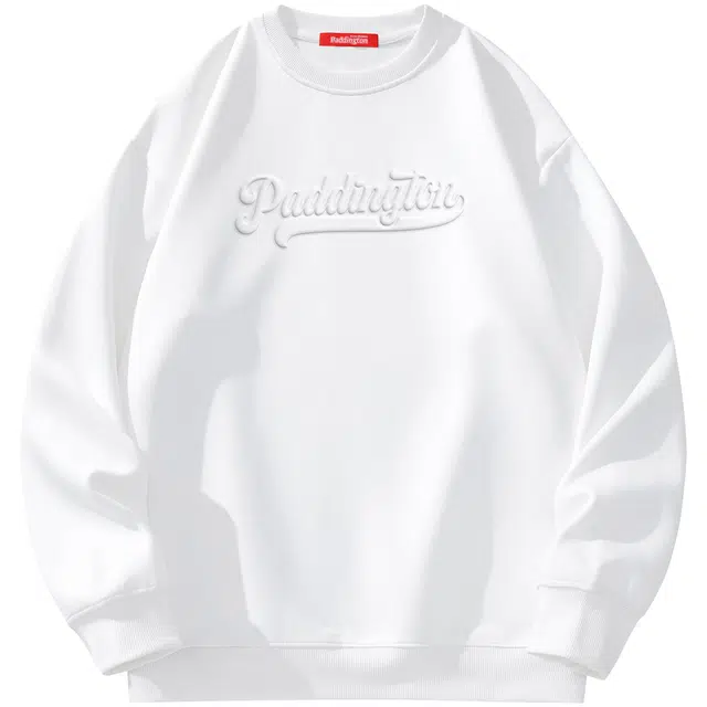 帕丁顿熊 美式复古手写花体压印休闲宽松圆领卫衣 男女同款