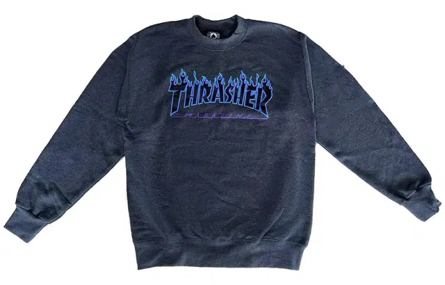Thrasher Flame Crew Grey