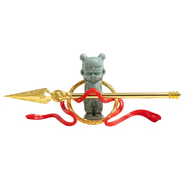 天子剑 哪吒武器 乾坤圈火尖枪混天绫镀金工艺摆件 成品模型