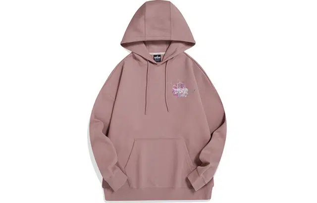 特步 字母花卉印花宽松舒适连帽卫衣 男款