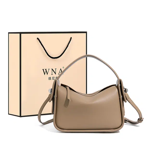 维尼奥 品牌时尚百搭通勤高颜值女包韩系潮流简约休闲波士顿包经典春夏清新洋气小方包 合成革 单肩斜挎手提包 女款 多色