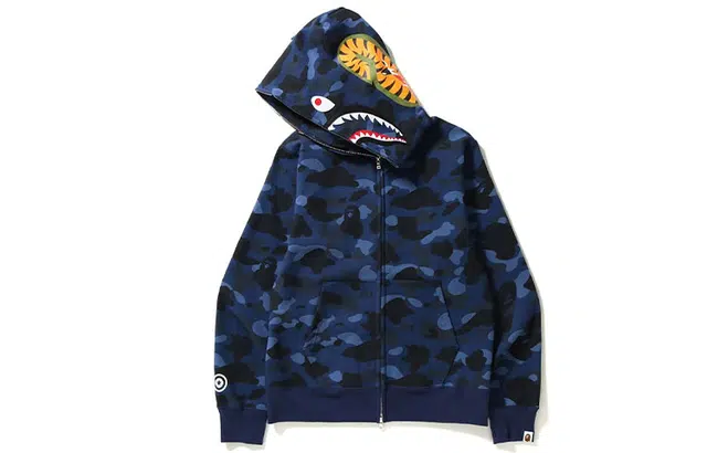 A BATHING APE SS23 Color Camo Shark Full Zip Hoodie
