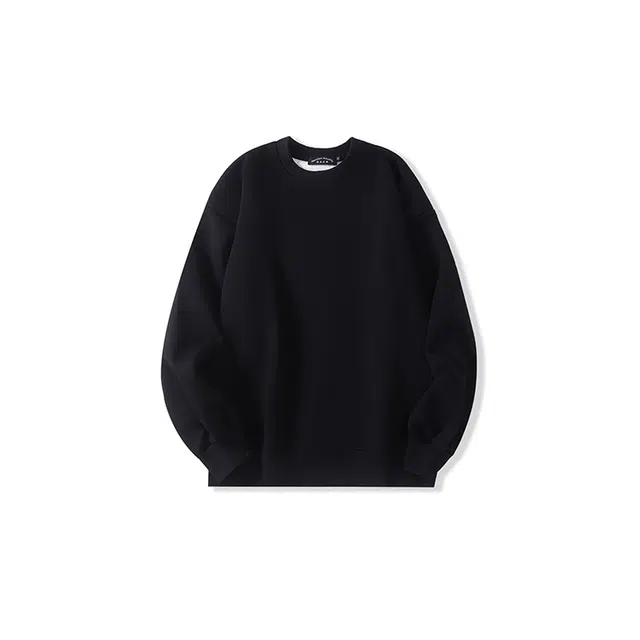 我是大卫 纯色简约圆领宽松休闲卫衣 男女同款