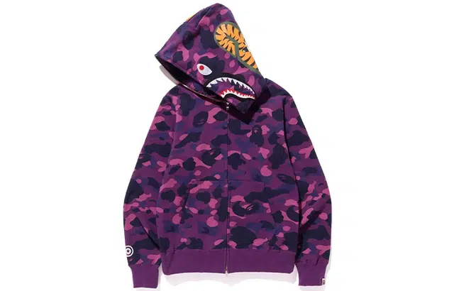 A BATHING APE SS23 Color Camo Shark Full Zip Hoodie