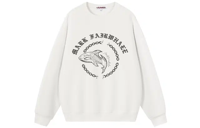 马克华菲 美式哥特字圆领宽松套头卫衣 男女同款