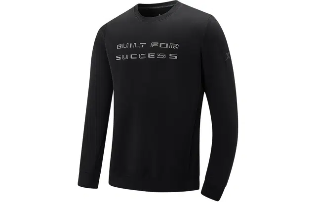 特步 综训系列 字母印花圆领套头休闲运动长袖卫衣 男款