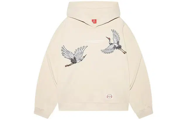 华人青年 图案字母印花连帽卫衣 男女同款