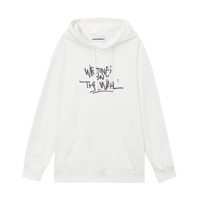 美特斯邦威 字母印花连帽宽松长袖卫衣 男款