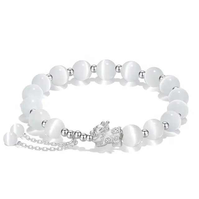 余笙情 【八方来财】萌宠招财貔貅吞金兽本命年转运珠新中式国风 #好运 玻璃猫眼 手串 男女同款情侣款