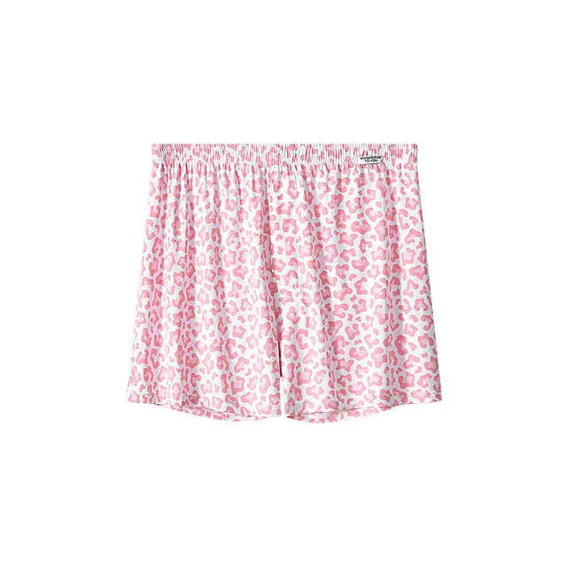 对你的私语 冰丝阿罗裤猛男粉色豹纹男士内裤宽松锦纶透气舒适家居裤平角短裤 男款 礼盒组合装