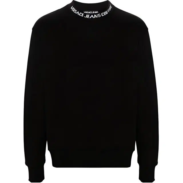 Versace Jeans Couture Letter Print Crewneck Sweatshirt Black