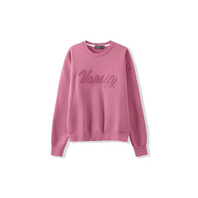 我是大卫 美式复古重磅圆领套头宽松休闲卫衣 男女同款 粉红色