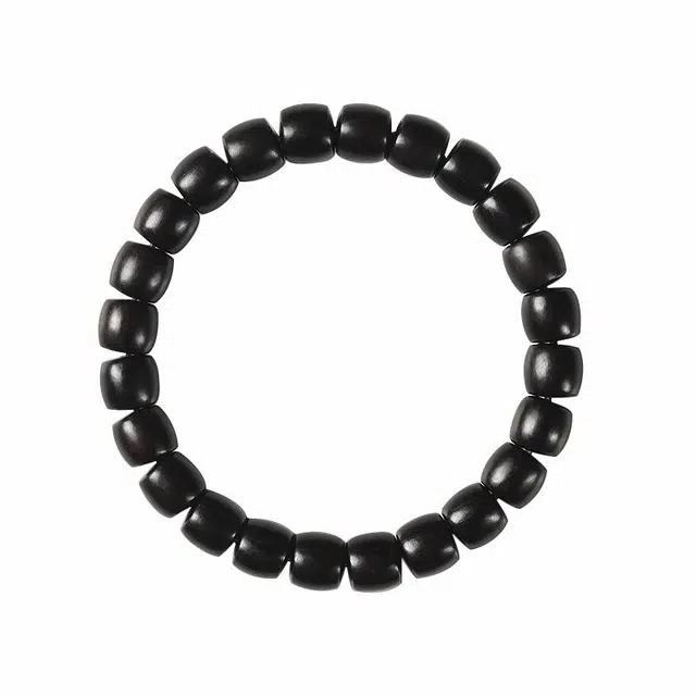 郁馨 国风高级感轻奢小众典雅文艺单圈禅意盘玩手饰桶珠直切 绕指柔文玩本命年转运佛珠招财纳福#好运 黑檀 手串 男女同款情侣款