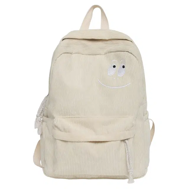 度森袋鼠 日系时尚百搭可爱学院风 灯芯绒 双肩包 女款 黑色/白色/深棕色/绿色