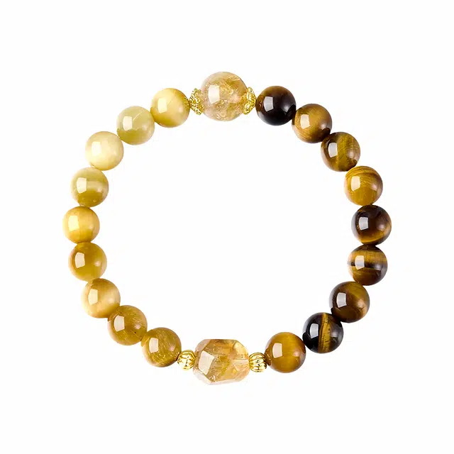 【事业运爆棚八方】 七小匠 好运 时来运转招财霸王 招手就来财新中式#好运天然 黄水晶 手串 男女同款情侣款