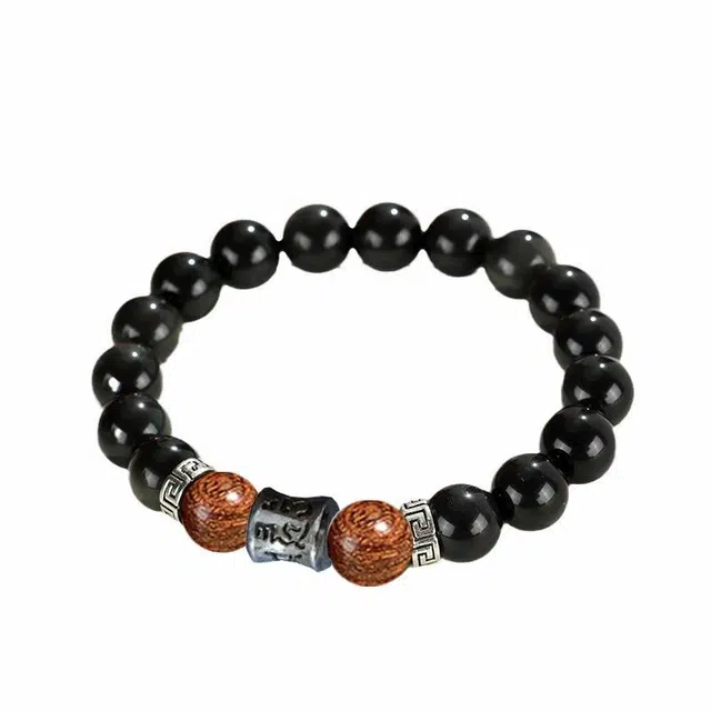 余笙情 【上上签】平安喜乐福气满满招财进宝转运珠新中式 文玩佛珠盘玩单圈#好运 黑檀 手串 男女同款情侣款