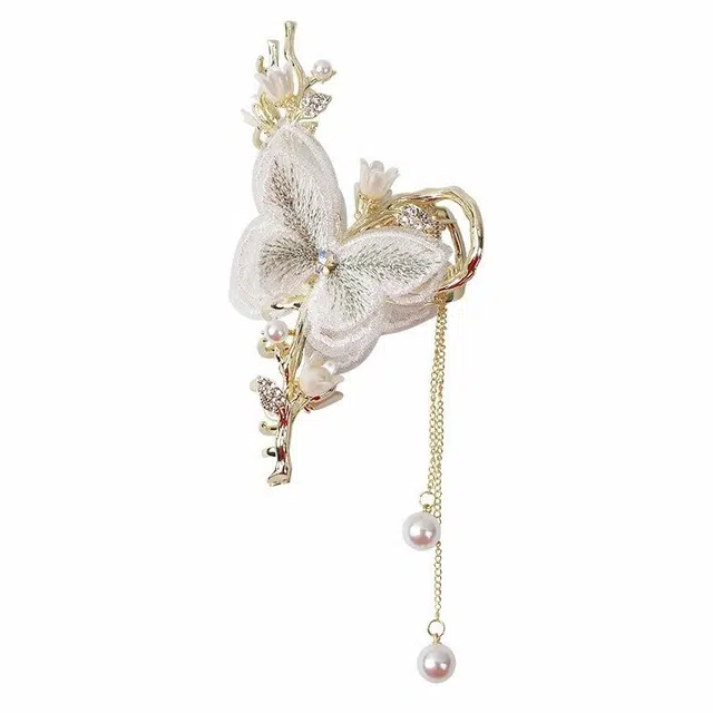 彤彤兔 刺绣蝴蝶大号抓夹古风发饰后脑勺高级感夏季鲨鱼夹大号 合金 发夹 女款