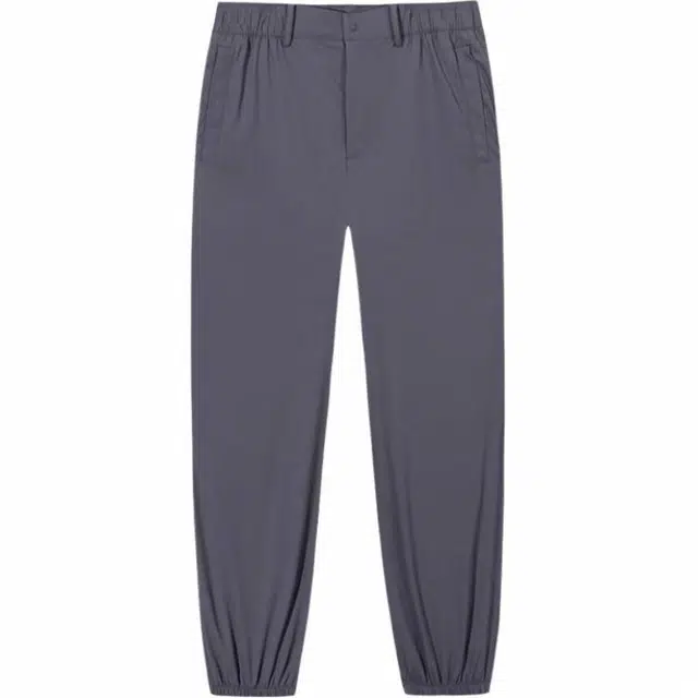 超级安踏 运动生活系列 纯色中腰透气百搭针织运动裤 男款 铁矿灰