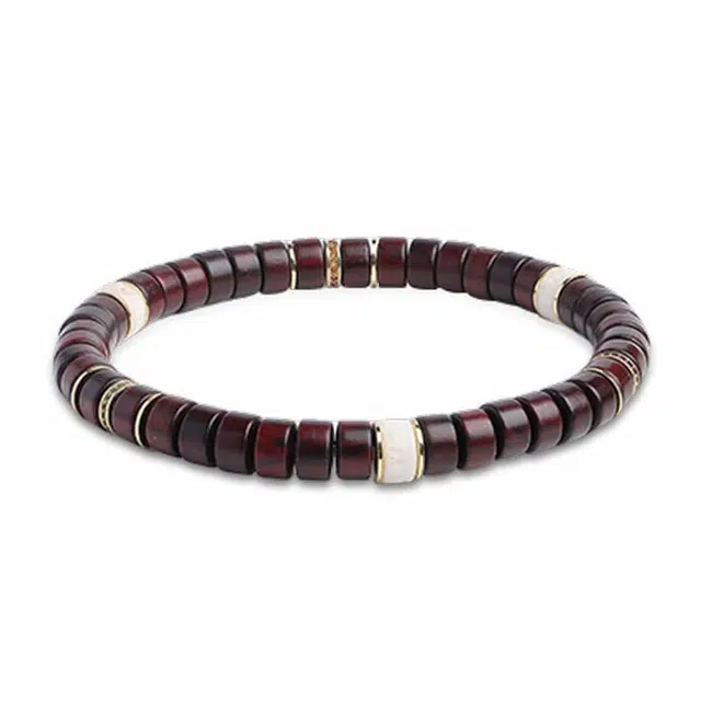 木盛缘 【紫气东来】新中式国潮直切药片珠转运上岸有钱花财源滚滚平安喜乐高油高密文玩单圈小叶佛珠 紫檀属 手串 男女同款情侣款