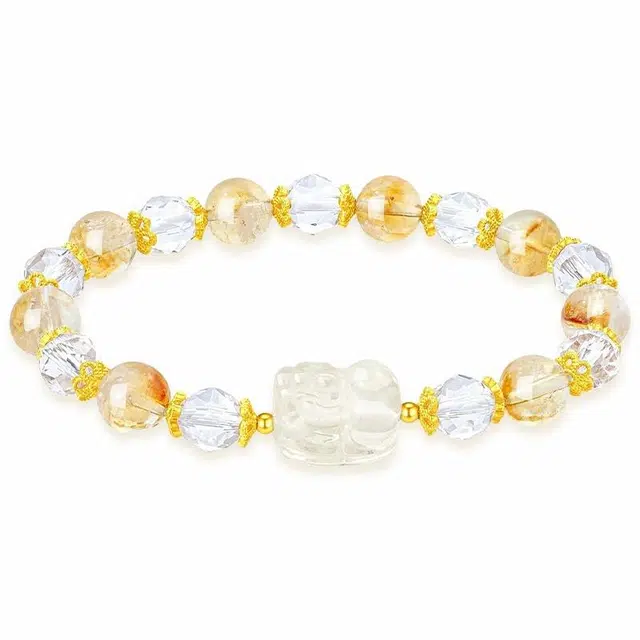 阿梵尼 财瑞貔貅 八方来财新中式 纳福招财 小众设计 气质百搭#好运天然 黄水晶 手串 女款