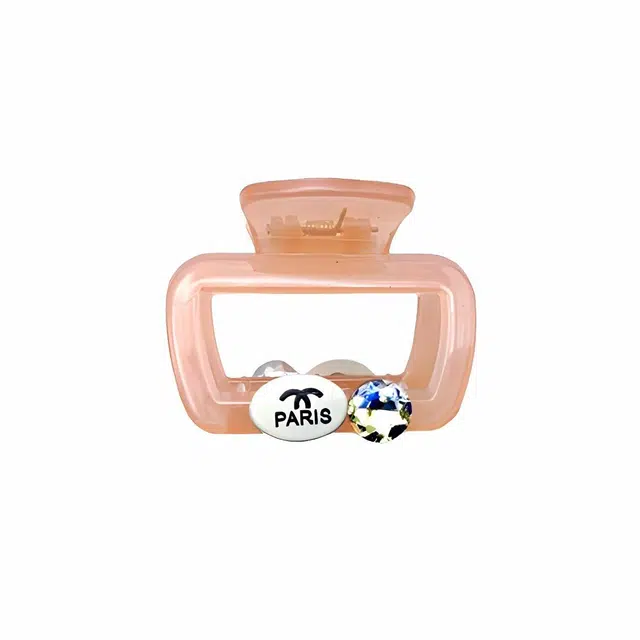 简应舒 发抓中号盘发抓夹后脑勺鲨鱼夹发饰方形 亚克力+仿钻 发夹 女款