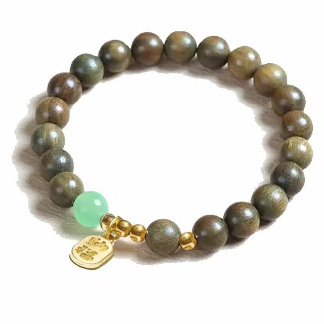 余笙情 招财转运好运常伴文玩佛珠招财纳福转运珠复古文艺风平安好运 绿檀 手串 男女同款情侣款