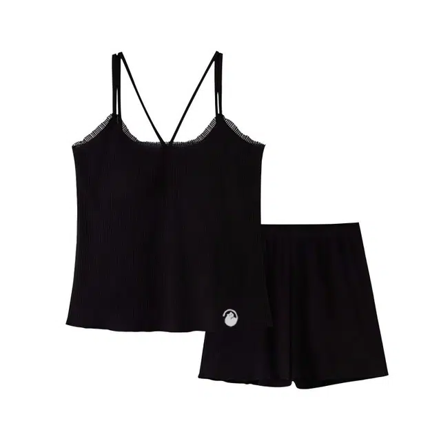 潞优野 带胸垫薄款舒适吊带家居服可外穿睡衣套装 女款