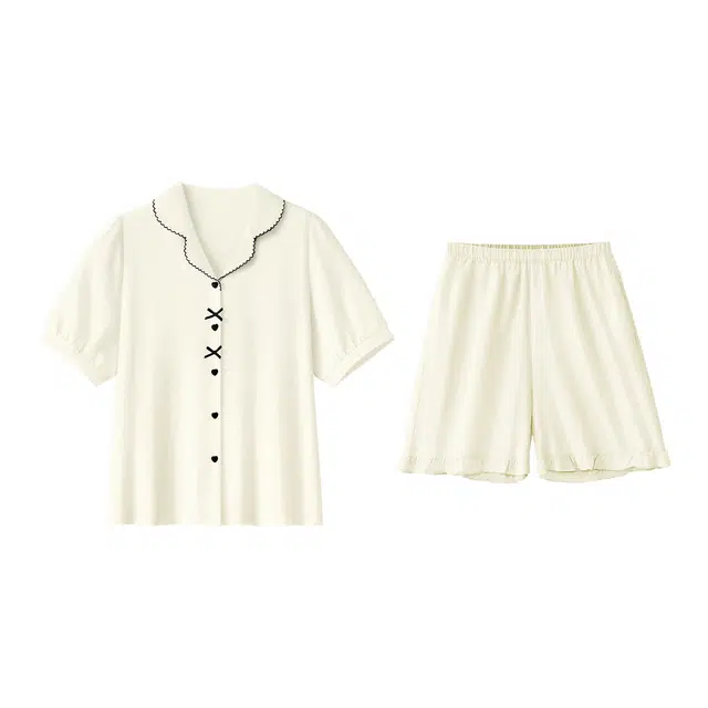 森马 家居服圆翻领撞色可外穿休闲舒适简约柔软睡衣套装 女款