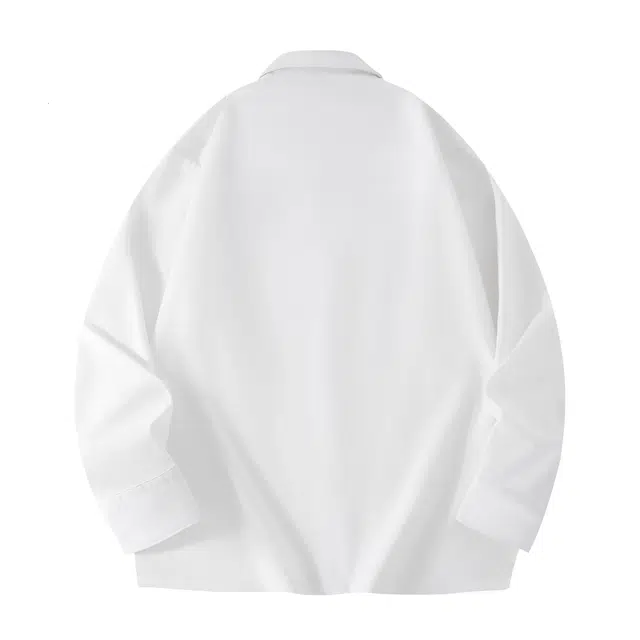 棉致 躲藏黑猫纯色简约高级感正装休闲通勤内搭宽松长袖衬衫 男女同款